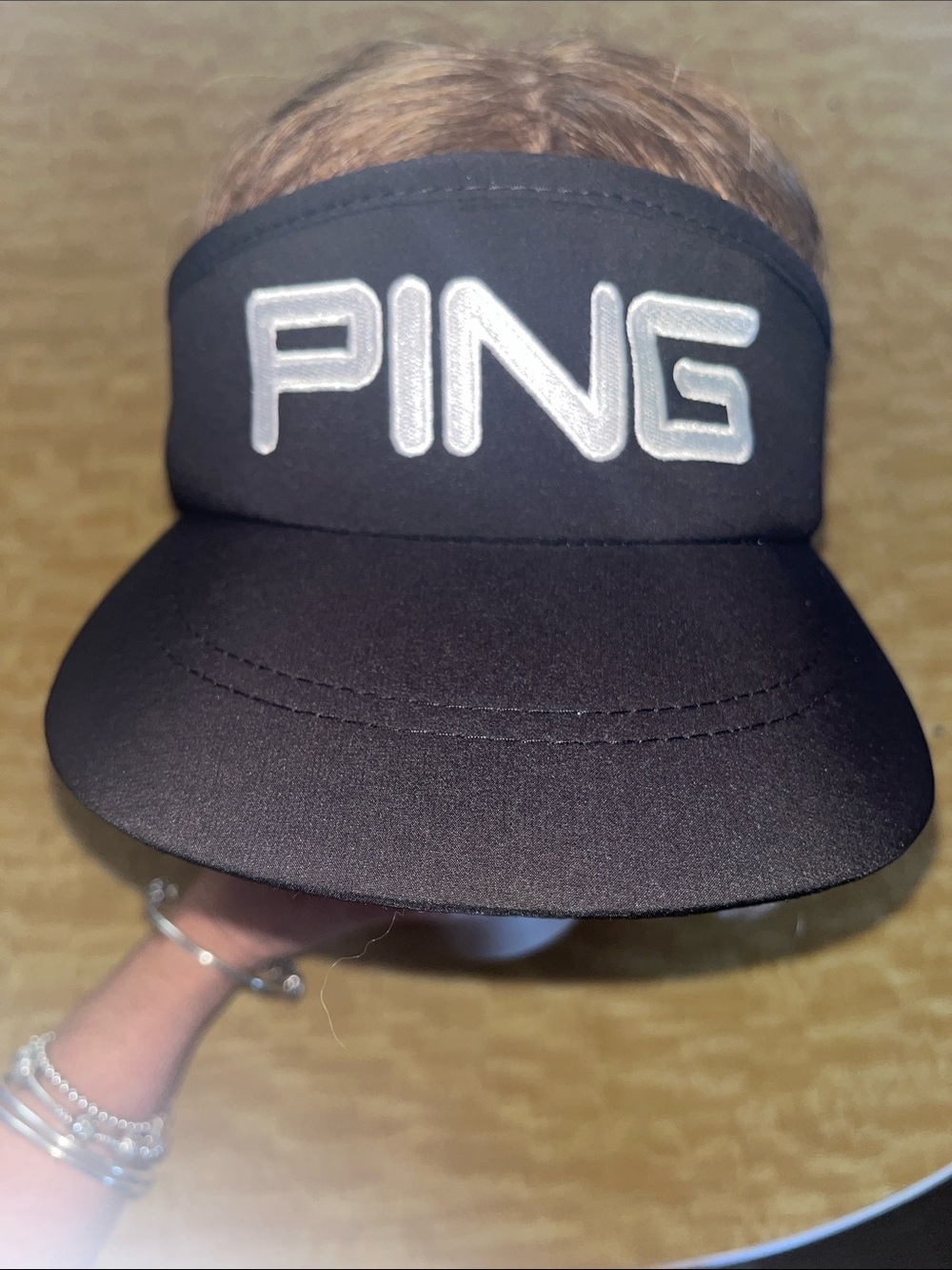 PING Black Visor with White Logo unisex